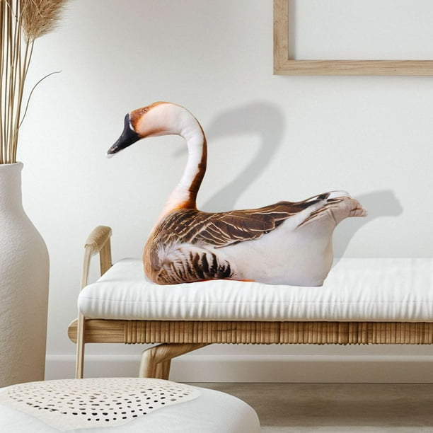 Peluche de simulación de animal, juguete de peluche, decoración del hogar, único, realista, cómodo, cojín de peluche para adolescentes y adultos. Ganso
