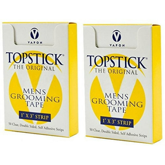 Vapon Topstick 1" X 3" - 50 Strips in each box (2 boxes) Hypo-Allergenic All Purpose Clear Double Tape