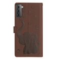 thumbnail image 3 of For Samsung Galaxy S21 FE 5G 6.4" Cartoon Elephant Embossed Strong Magnetic Attachment/Closure, Card Slots/Pocket, With Hand Strap，PU Leather Flip Wallet Case ﻿,Brown,For Galaxy S21 FE 5G, 3 of 10