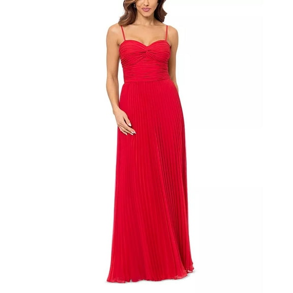 Aqua RED Women's Pleated Chiffon Gown, US 0