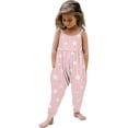 thumbnail image 3 of Yeaiivve Toddler Girls Jumpsuit Kids Cute Printed Romper Summer Casual Backless Jumpsuits Sleeveless Baggy Comfy Playsuit with Pockets for 1-6Y, 3 of 7