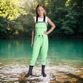 thumbnail image 5 of DGMIOCS Kids Waterproof Waders Adjustable Strap Bibs with Front Pocket & Drawstring Light Green 7.5-8years, 5 of 9