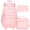 3PCS Pink Girls Rolling Backpack, variant on Clear Backpack Rolling Backpack for Girls Women, Heavy Duty PVC Transparent Bookbag, See Through Wheeled Backpacks Set for Teens Elementary Travel - Purple