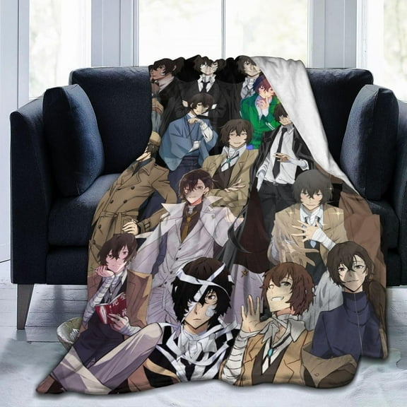 Osamu Dazai Blanket Soft and Warm Lightweight Fluffy Throws Blankets Rug Carpet Gift for Beach Yoga Bedroom Living Room Decoration Sofa Camping Trip Dorm Decor All Season