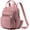 Pink, variant on Small Backpack for Women Casual Quilted Square Bag  Multi Pockets Daypack Lightweight Top Handle Satchel