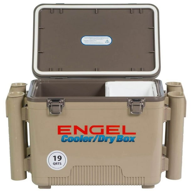 Engel 19-Quart Fishing Rod Holder Cooler and Container, Tan (4