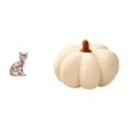 thumbnail image 1 of Estatua de gato, figura decorativa de escritorio, adorno para estante, calabaza de Halloween, juguete de cerámica y felpa, ideal para regalar, decorac, 1 of 8