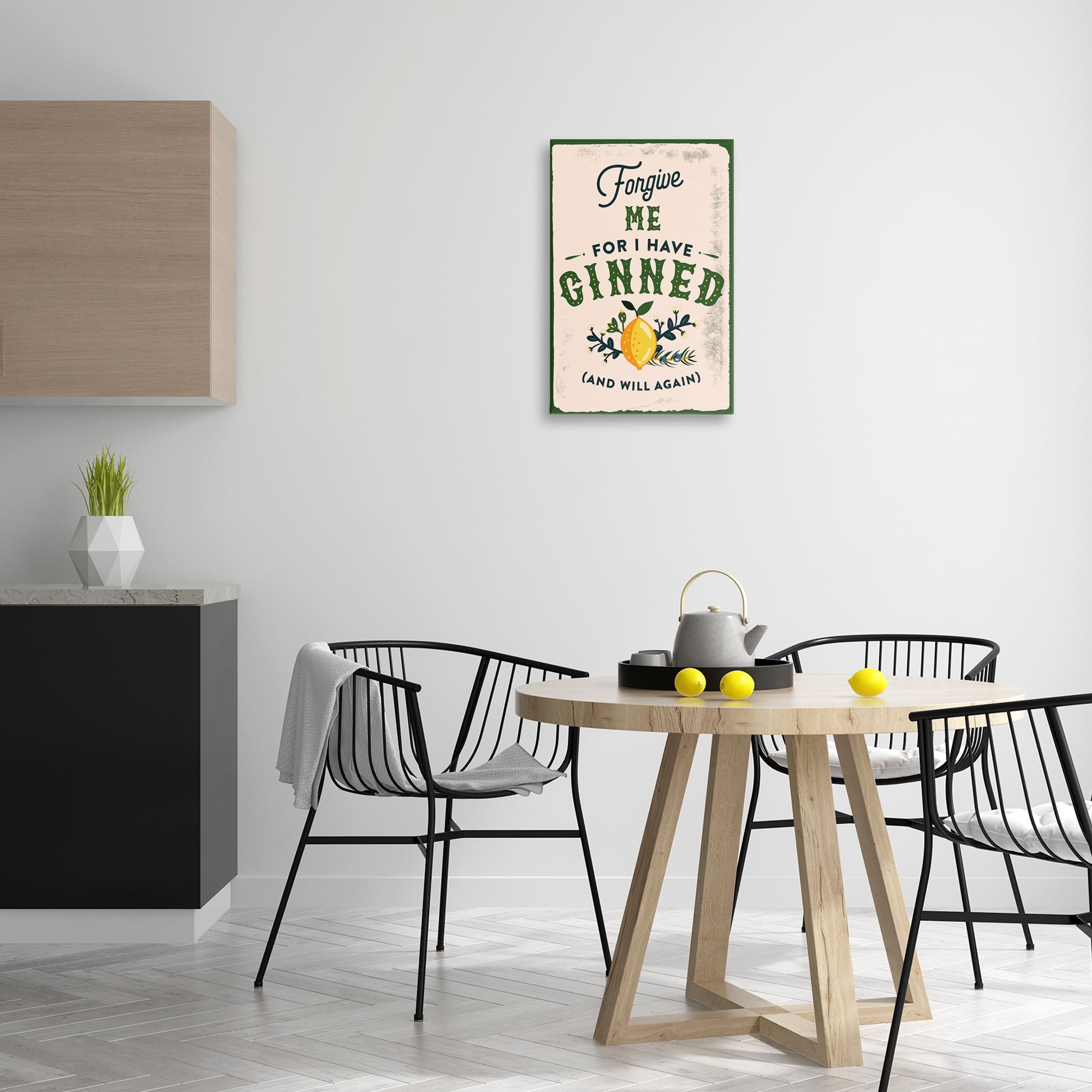 Stupell Industries Forgive Me For I Have Ginned Food & Beverage Painting Wrapped Canvas Art Print Wall Art, 16 x 24