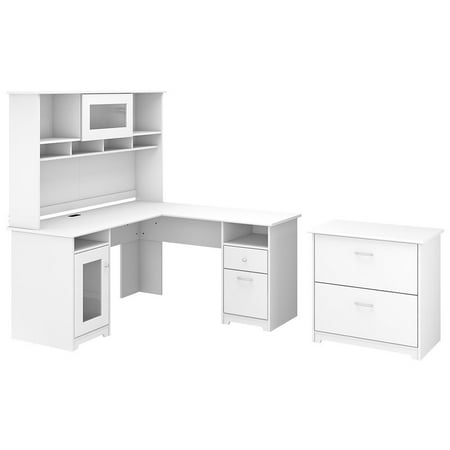 Cabot 60w L Shaped Computer Desk With Hutch And Lateral File Cabot 60w L Shaped Computer Desk With