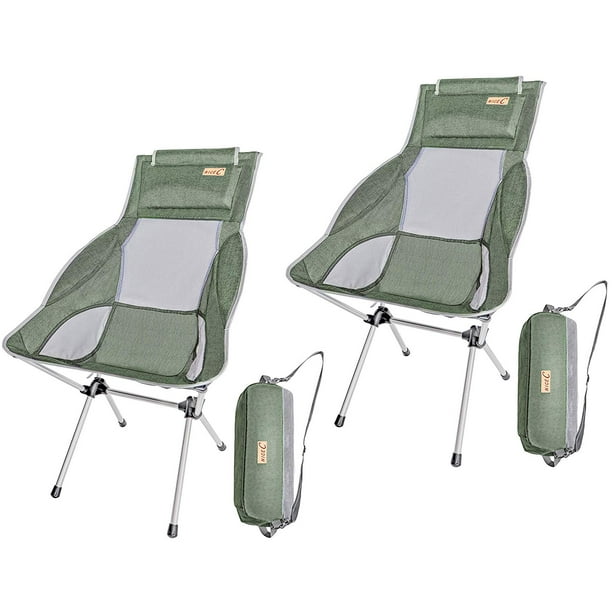 NiceC Ultralight High Back Folding Camping Chair, with Headrest