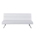 thumbnail image 3 of White Convertible Futon Sofa, Modern Reclining Black Sleeper Sofa, Classic,Faux Leather Futon Sofa Bed, 3 of 9