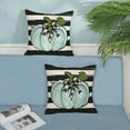 thumbnail image 6 of Fall Pillow Covers 20x20 Inch Pack of 2 Teal Blue Pumpkin Leaf Stripes Fall Decor Pillowcase Autumn Thanksgiving Decorative Outdoor Throw Pillow Covers Linen Farmhouse Cushion Case for Sofa Home, 6 of 6