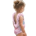 thumbnail image 4 of MKOSPLRT Baby Girl Fashion Swimsuit 3D Flower Backless One Piece Bathing Suit Casual Floral Print Swimwear Beachwear 6M-4Y, 4 of 11
