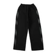 thumbnail image 6 of LIIPEE Girl Boy Casual Pants Baggy Elastic Waist Straight Wide Leg Trousers With Pockets Kids Trendy Weekend Stretch Street Outdoor Hiking Pants,Black,5-6 Years, 6 of 6