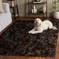 thumbnail image 3 of SAFAVIEH Studio Leather Vita Geometric Area Rug, Brown/Charcoal, 4' x 6', 3 of 11