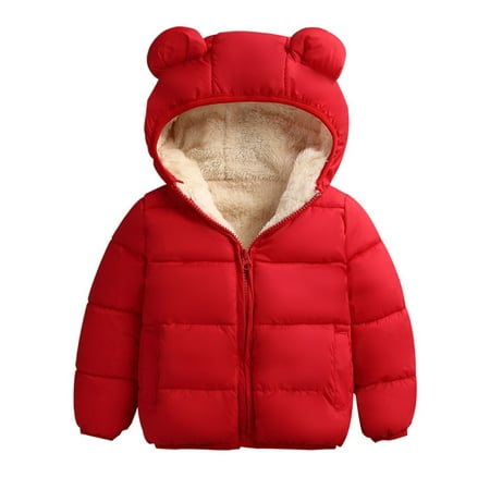 

Bmnmsl Baby Winter Coat Hooded Long Sleeve Zipper Warm Outerwears