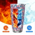 thumbnail image 5 of Salouo colorful Skull flower Print 20oz Tumbler with Lid,Stainless Steel Vacuum Insulated Tumbler Durable Insulated Coffee Mug Thermal Cup with Splash Proof Sliding Lid-Without Straw, 5 of 8