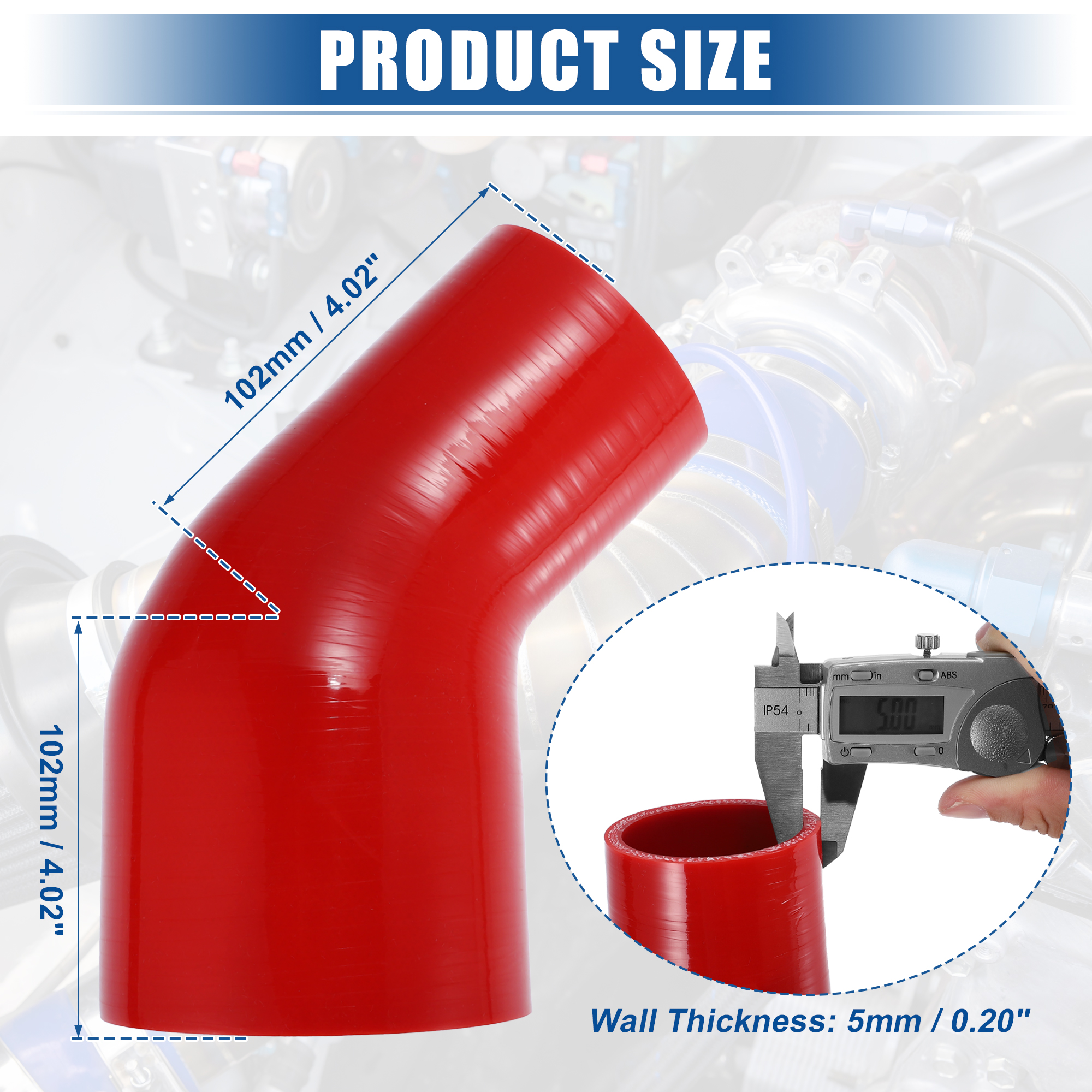 UPGR8 Gomito Riduttore In Silicone 90° Per Tubi - Da 51 Mm A 76 Mm (2.0" A 3.0") - Alte Prestazioni, Universale, Colore Nero