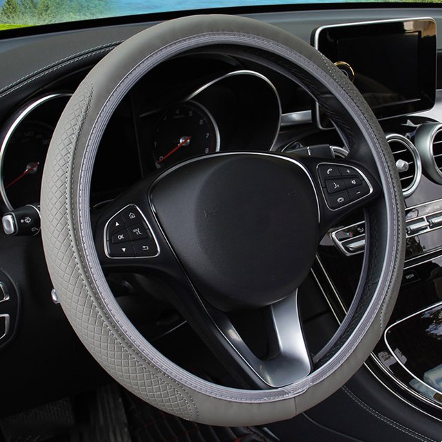 Cubierta de volante de automóvil Cubierta de volante transpirable en relieve Fibra de cuero