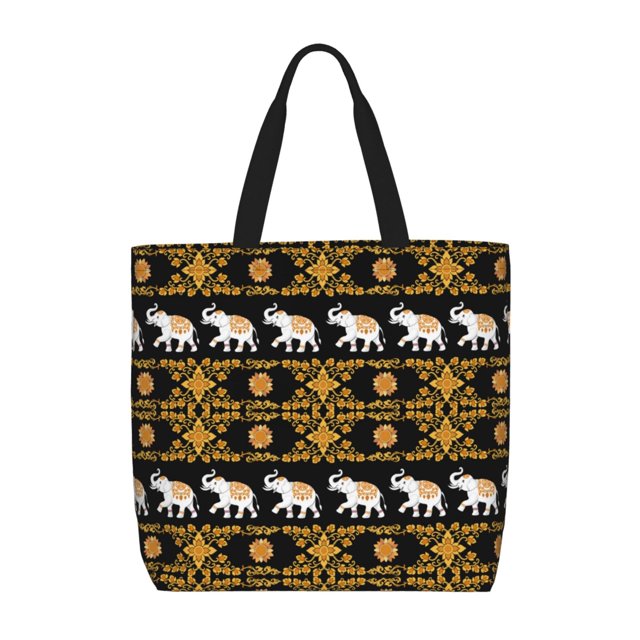 Balery traditional Elephant Bolsa de Mano para Mujeres con Cremallera, Bolsa de Gimnasio con Compartimentos, Bolsa para Laptop, Bolsa para Trabajo