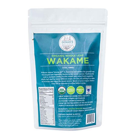 Ocean's Balance Organic Whole Leaf Wakame - 2 Ounces - Maine Coast Seaweed - Perfect for Keto, Paleo, Vegetarian, and Vegan - Gluten Free - Atlantic Ocean Sea Vegetables