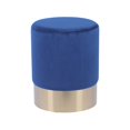 thumbnail image 1 of Taburete Cilíndrico ALTEREGO DESIGN Tapizado en Terciopelo Azul Base de Acero Inoxidable dorado, 1 of 3