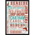 thumbnail image 1 of Chatham, Massachusetts - Seaside Celebrations - Christmas Typography - Lantern Press Artwork (24x36 Giclee Art Print, Gallery Framed, Black Wood), 1 of 1