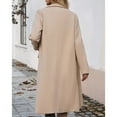 thumbnail image 2 of SWSMCLT Women's Winter Pea Coats Notch Collar Double Breasted Jackets Slim Fit Long Peacoat Fall Top Fashion Thick Knee Length Long Sleeve Apricot Large, 2 of 5