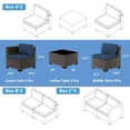 thumbnail image 6 of ASJMR 14 Pieces PE Rattan Patio Furniture Conversation Set Outdoor All-Weather Sectional Sofa Set For Garden Backyard,Navy, 6 of 9