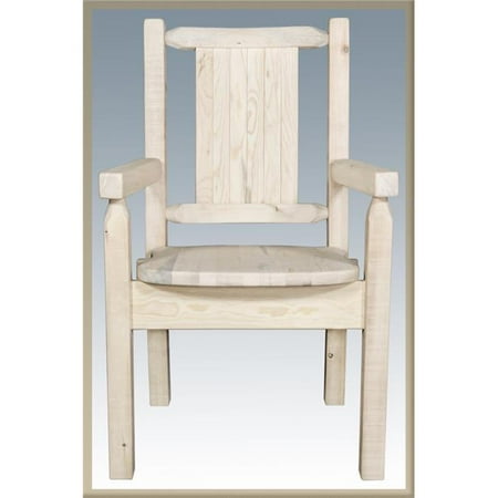 Laser Engraved Beer - Montana Woodworks Homestead Collection Captain's Chair w/ Laser Engraved Bear Design, Ready to Finish