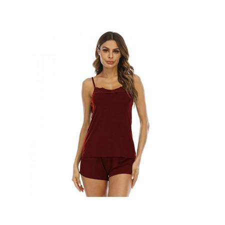 

Sleepwear Womens Sexy Lingerie Satin Pajamas Cami Shorts Set Nightwear