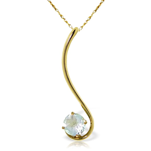 Galaxy Gold 14k Solid Gold 18" Necklace with Natural Aquamarine