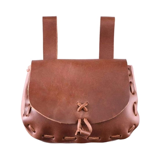 Qarigey Retro Waist Belt Pouch Bag PU Pannier Purse for Travel Cosplay Hiking Bolsas de mensajero y de hombro Marrón
