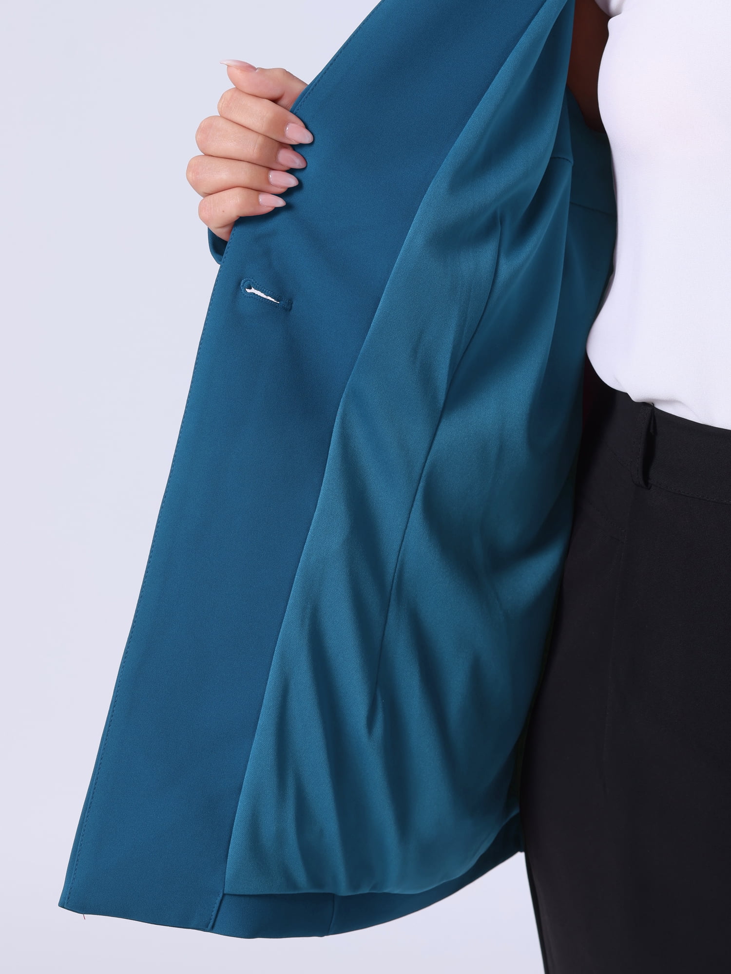 DARING DIVA Women's Plus Size Office Work Button Long Sleeve 3X Lake Blue