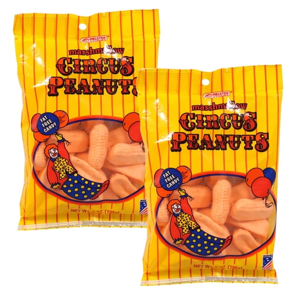 Circus Peanut Candies 6 oz for Home Office Birthday Wedding Party Favor Chewy Food Snack Treats Easter Egg Hunt Basket Stocking Stuffer Goodie Bowl Bag Fillers Candy Dishes Gift Supplies - 2 count