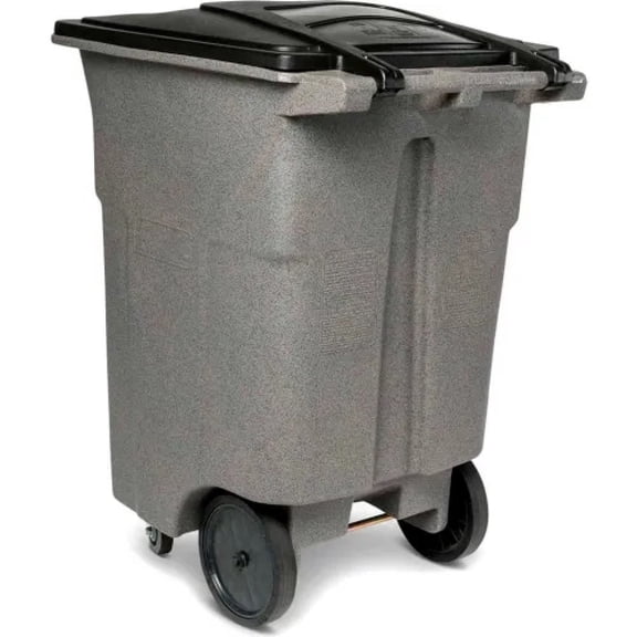 96 Gallon Heavy Duty Trash Can with Wheels and Casters, Large Outdoor Rolling Garbage Bin with Lid, Durable Waste Container, Gray