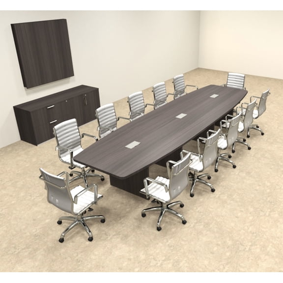 Modern Boat Shapedd 14' Feet Conference Table, #OF-CON-C135