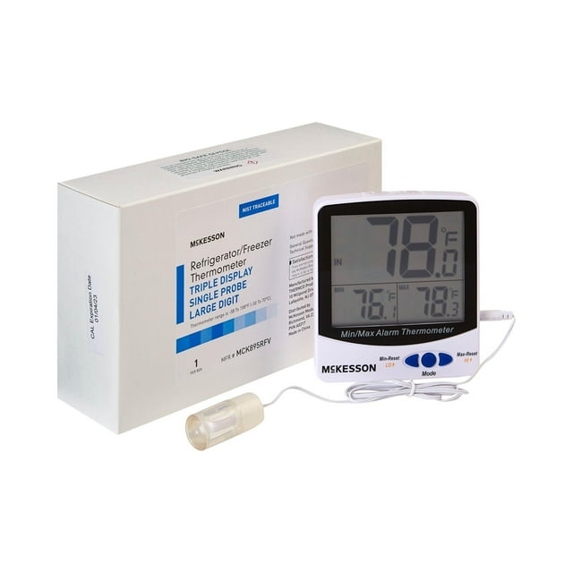Termómetro McKesson de triple pantalla para refrigerador/congelador
