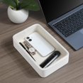 thumbnail image 3 of Organizador Valet Tray Crethip de piel sintética para mesita de noche, color blanco, 3 of 7
