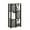 Oak Gray, variant on Furinno Brahms 4-Tier Storage Shelf with 3 Doors, Black Oak/Black