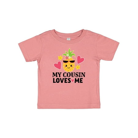 

Inktastic My Cousin Loves Me Pineapple Gift Baby Girl T-Shirt