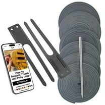 TOFL Baseball Glove Lace Kit | 6 Leather Glove Laces, a Lacing Needle, Set of Thumb & Pinky Straps | Heavy Duty Cowhide for Baseball & Softball Glove Relacing Kit | Gray