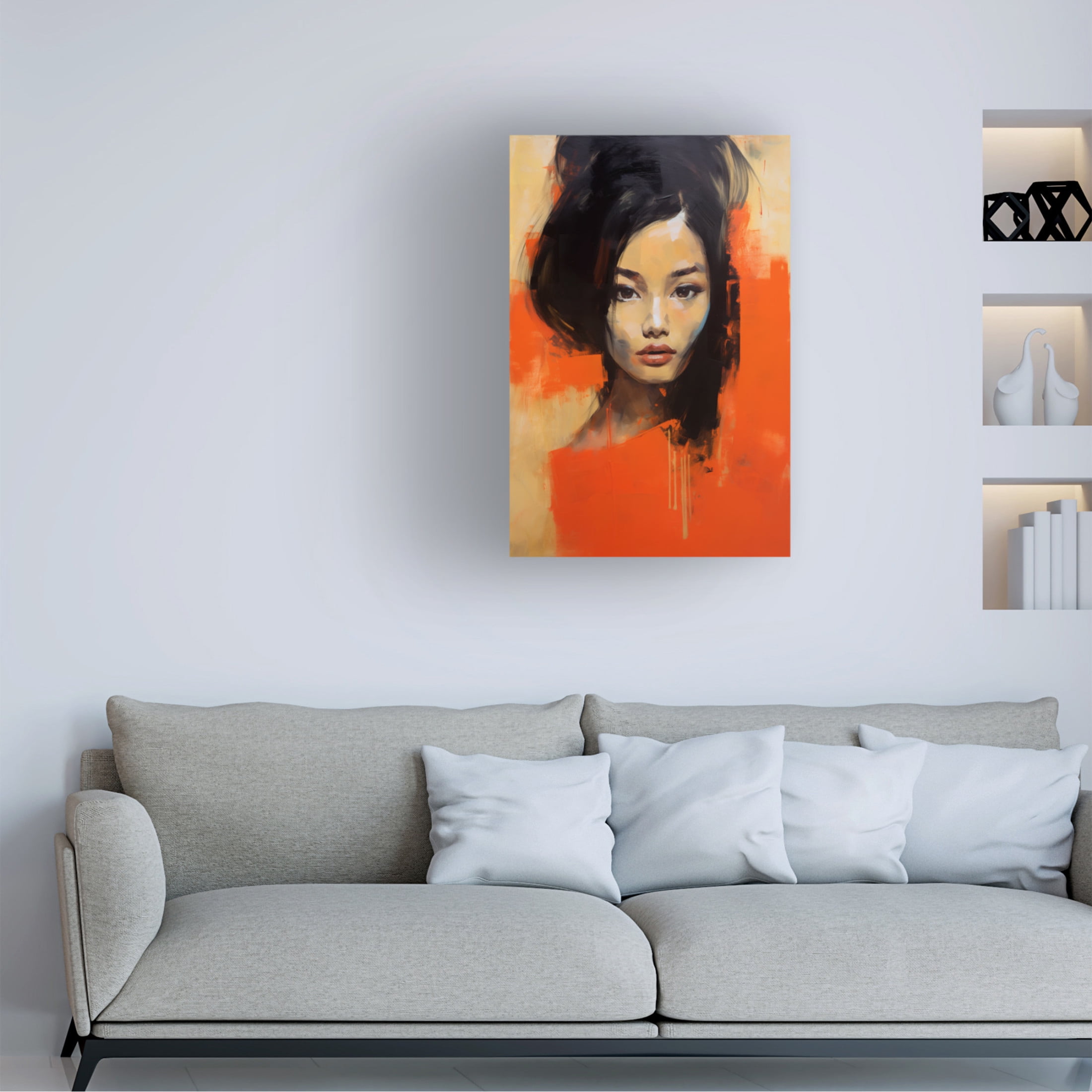 Canvas Wall Art - Ray Heere 'Colorful Model 7' Wall Art for Living Room, Bedroom, or Office Décor by Trademark Fine Art - 22 x 32 Inches