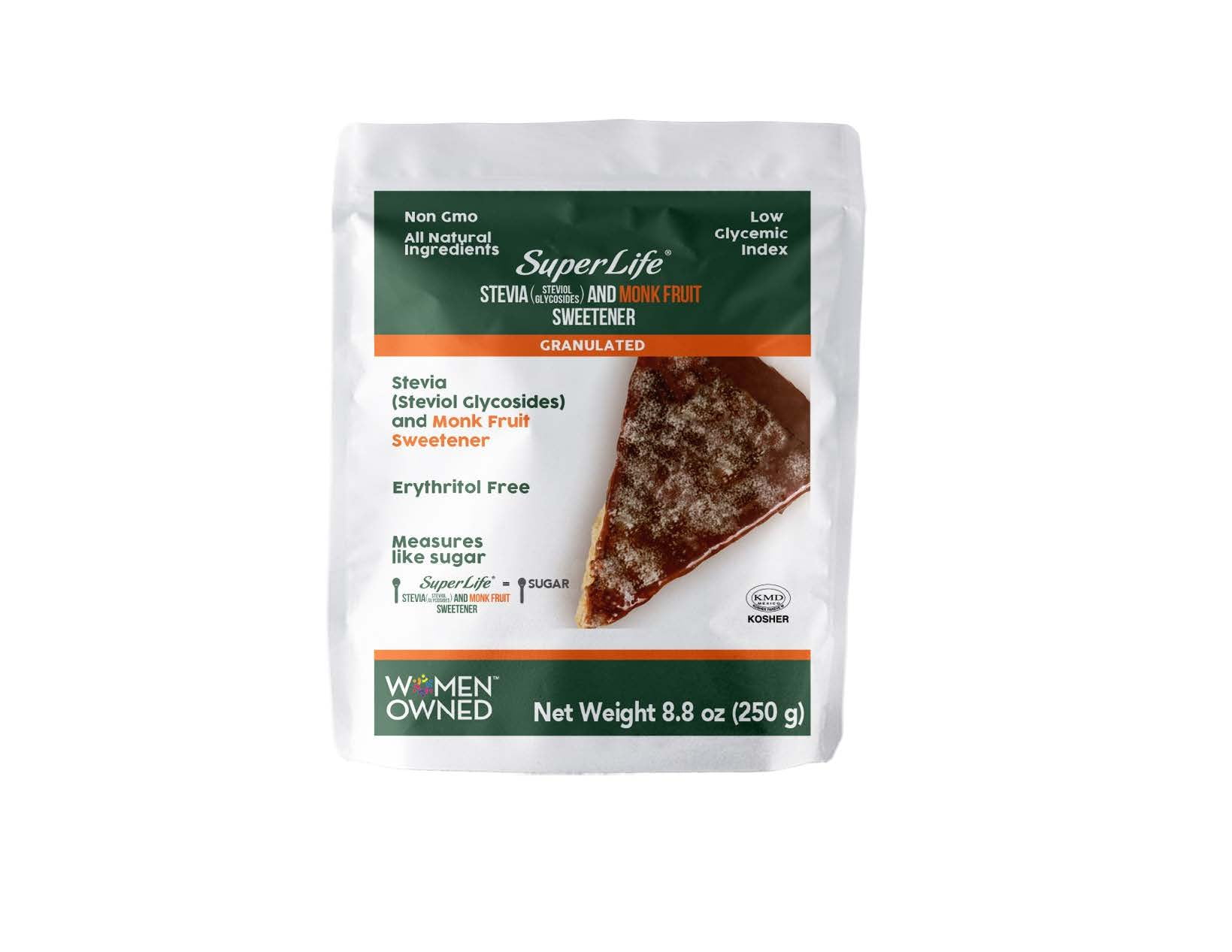 SUPER LIFE STEVIA AND MONK FRUIT SWEETENER. 8.8 OZ Pack Of 12