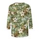 thumbnail image 4 of Blusa de Cuello Redondo Impresa de las Flores de la Manga 3/4 de las Mujeres con el 95% de Poliéster Suave 5% de Spandex, Camisa Casual Transpirable para la Primavera, 4 of 5