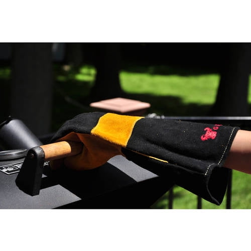 G & F 100 Percent Premium Suede Leather Palm Barbecue/BBQ Gloves with 14.5" Extra Long Sleeve,