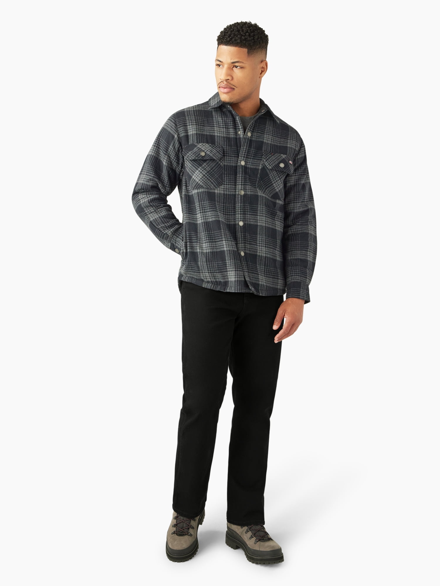Genuine Dickies Men's Fleece Lined Flannel Shirt Jacket