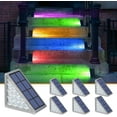 Solar Stair Lights 6 Pack, 7 Fixed Colors, Solar Step Lights Outdoor