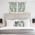 thumbnail image 4 of Teal Coastal Kitchen Curtains Short 45 Inch Length, Vintage Ocean Beach Shell Nautical Grommet Top Bedroom Living Room Curtains, Light Filtering Cafe Curtain Drapes 2 Panels Set 84''x45'', 4 of 9