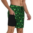 thumbnail image 2 of Lsque Happy St. Patrick's Day Pattern Swim Trunks- Bathing Suit Compression Liner - Beach Swim Shorts Swimwear - (S-3XL) - Stretch Quick Dry-XX-Large, 2 of 6